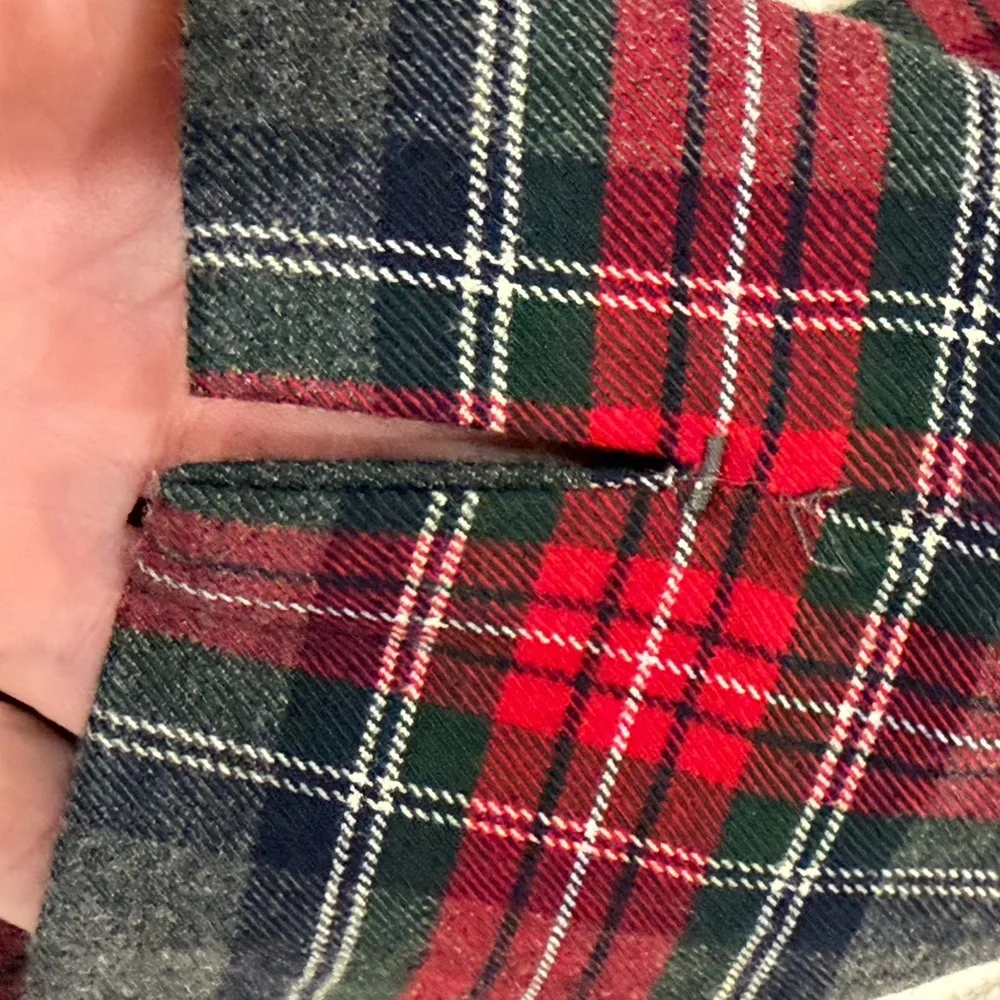 Talbots Plaid Straight Leg 0P preppy dark light academia lined wool blend geek - Picture 3 of 14